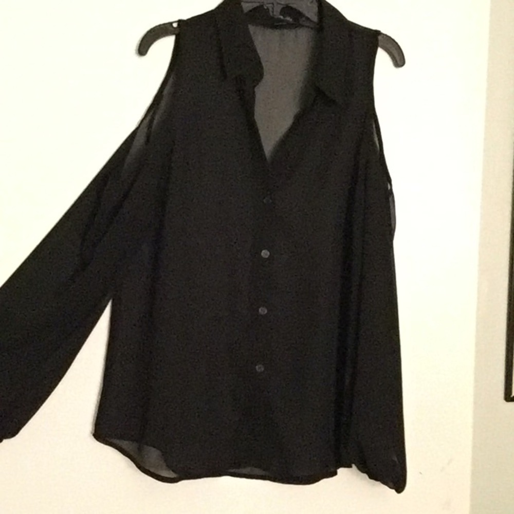 Sheer Cold shoulder blouse